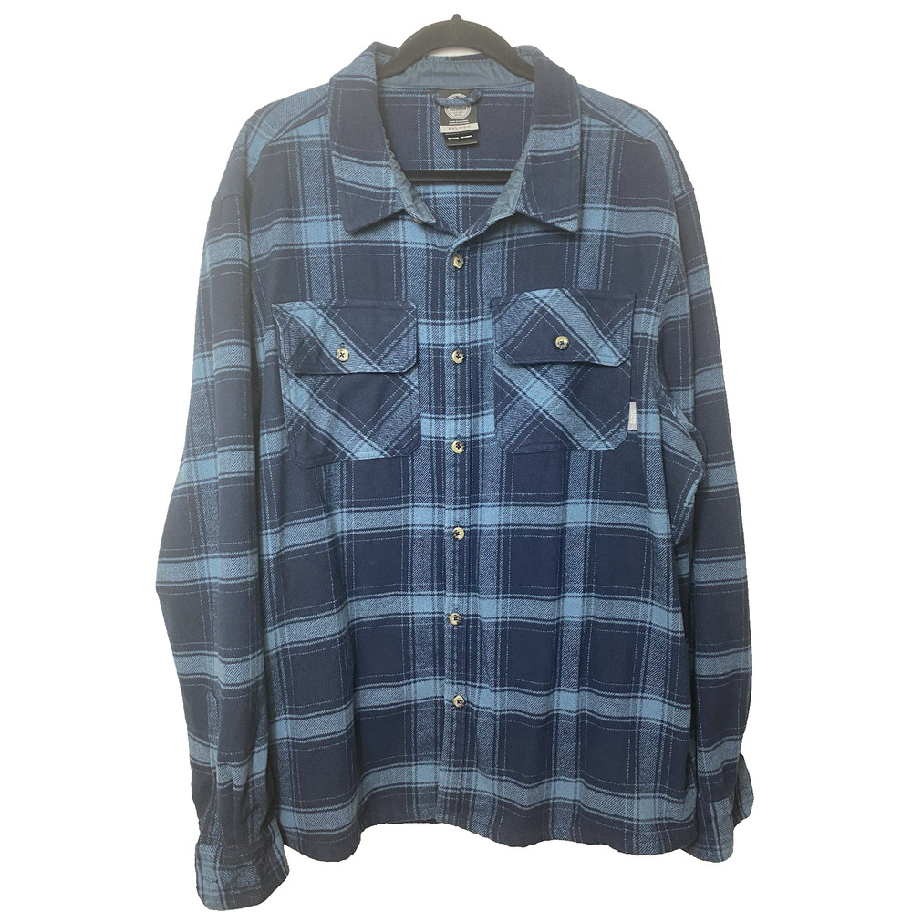 Men’s Size XXL Flannel Shirt Plaid Blue Shacket Colorado Clothing